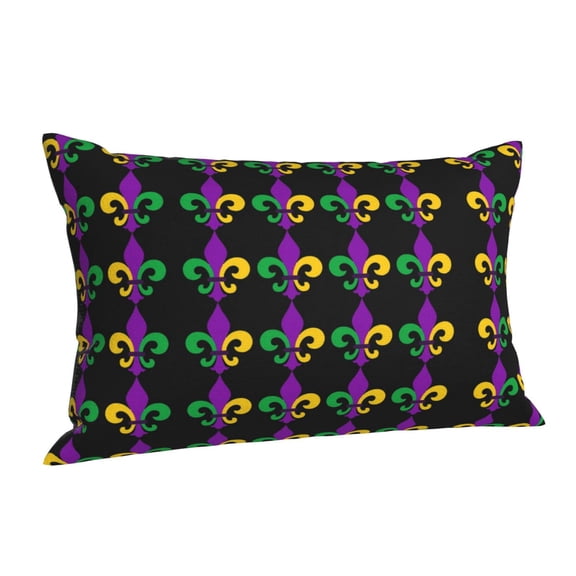Mardi Pattern Rectangle Throw Pillow Cover Cushion Case Hidden Zipper Home Decorative Pillowcase Printed 14"x20"