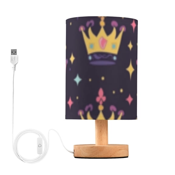 Mardi-gras Crowns Cartoon Table Lamp with USB Port LED Warm Light Lamp Night Light Home Decor