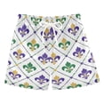 thumbnail image 1 of Mardi-gras Flowers on Grids Swim Trunks Board Shorts Beach Pants Bathing Bottoms XL, 1 of 8