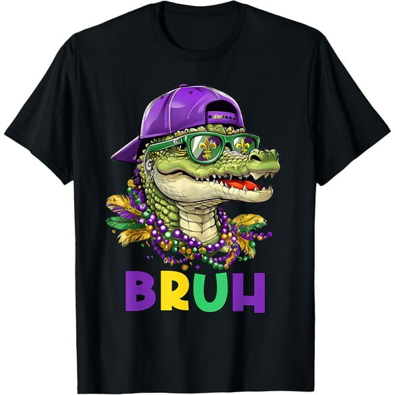 Mardigator Alligator Bruh Mardi Gras Costume Mens T-Shirt