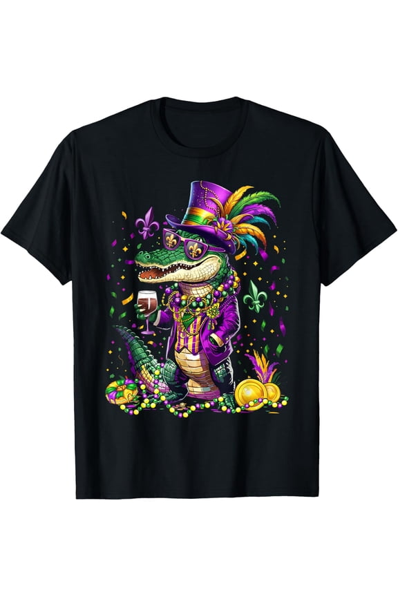Mardigator Mardi Gras Alligator Costume Men T-Shirt