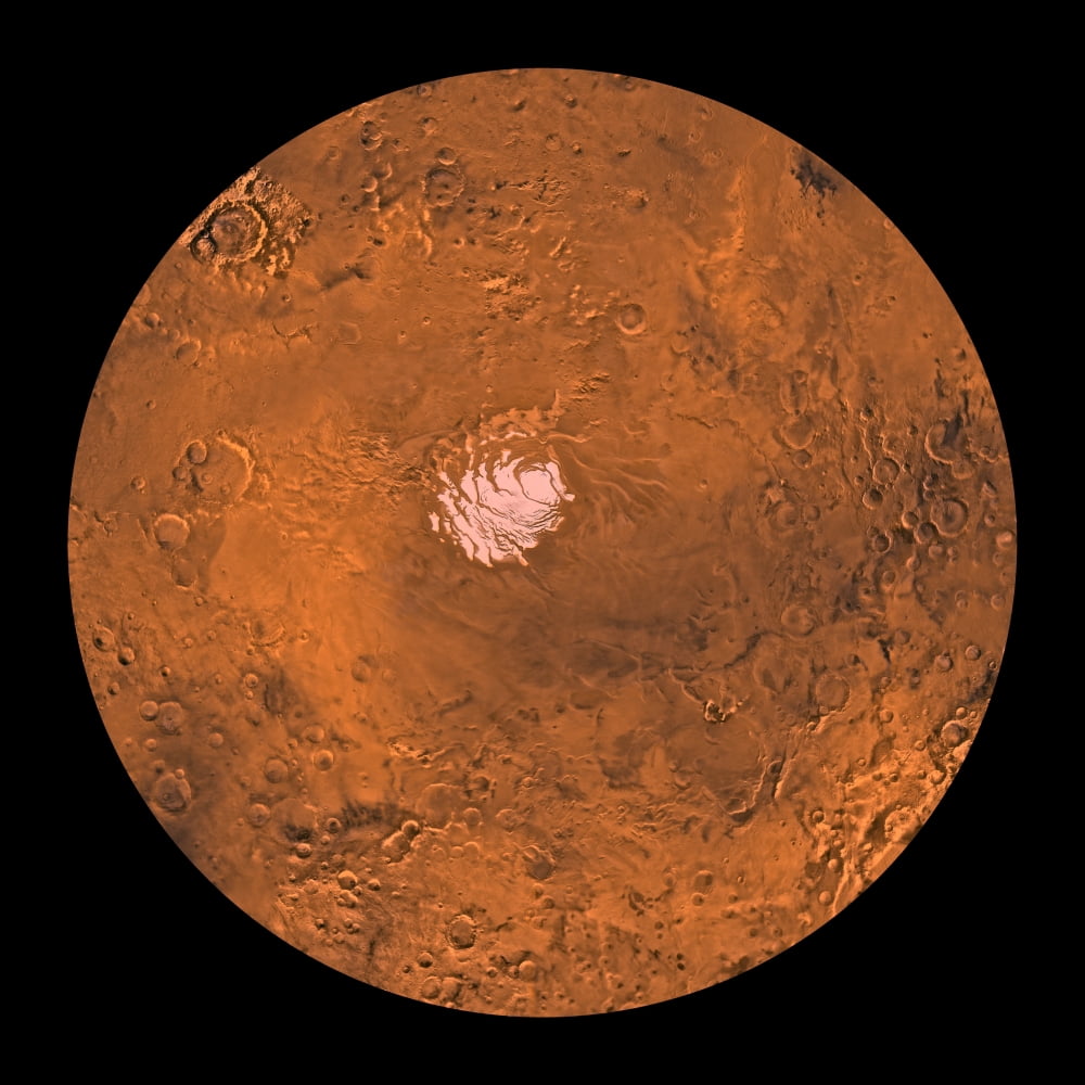 Mare Australe region of Mars Canvas Art - Stocktrek Images (28 x 28)
