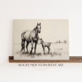 thumbnail image 1 of Mare & Foal Horse Sketch, Western Wall Art, Vintage Horse Print, Western Room Decor, Rustic Home Decor, Southwest Wall Art Home Decor #279, Unframed Poster Size 8x12, 1 of 4