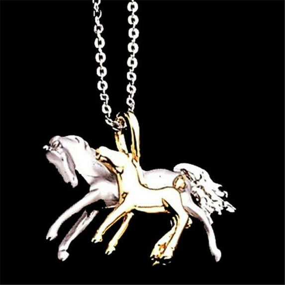 Mare & Foal Pendant, Gold & Silver