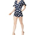 thumbnail image 1 of Mare Mare Womens Laj Cold-Shoulder Romper Jumpsuit, Blue, Medium, 1 of 2