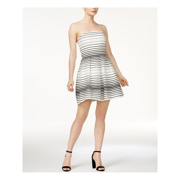 Mare Mare Womens Lazio Striped Strapless Dress, White, Small