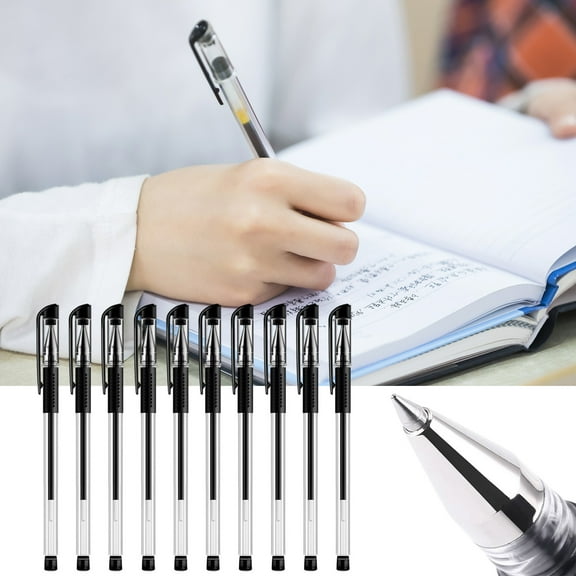 Mareep 0.5mm Gel Pens 10-Pack Retractable Black Ink Pens - Fine Point Smooth Writing Pens for Journaling, Note Taking, Office & Supplies, Quick Dry Non-Bleed Gel Ink Pens, Ideal Gift Set