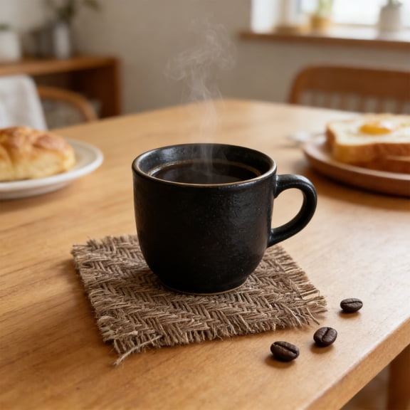 Mareep 1Pcs Vintage Brown Linen Crocheted Coaster, Aromatherapy Candle Holder Mat, Styling Prop for Photography and Home Decor, 4x4 Inch Natural Fiber Pad