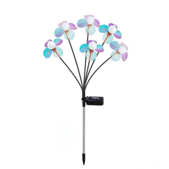 Tuscom 26.8 Inch Solar Powered Artificial Plant Garden Stake Light with Metal Frame, Waterproof LED Outdoor Yard Pathway Decor