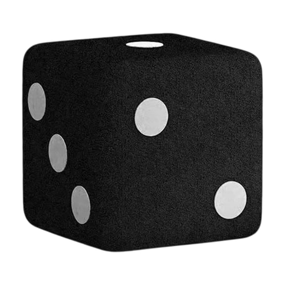 Mareep Dice Pattern Stool, Black Ottoman Footstool with Removable Washable Cover, Multi-Purpose Shoe Bench for Living Room Entryway, Compact Seat