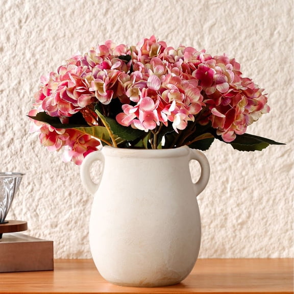 Mareep Farmhouse Ceramic Vase with Double Ears, Handmade Antique Flower Pot for Rustic Home Decor, Sabi Style Kitchen & Tabletop Decoration