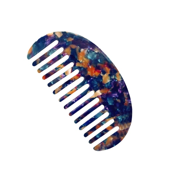 Tuscom French Hair CombFrench Wide Tooth Pocket Hair Comb Marbletexture Leopard Pattern Acetate Antistatic Detangling Hairbrush Hairdressing Tool Hair Comb Women's Gift