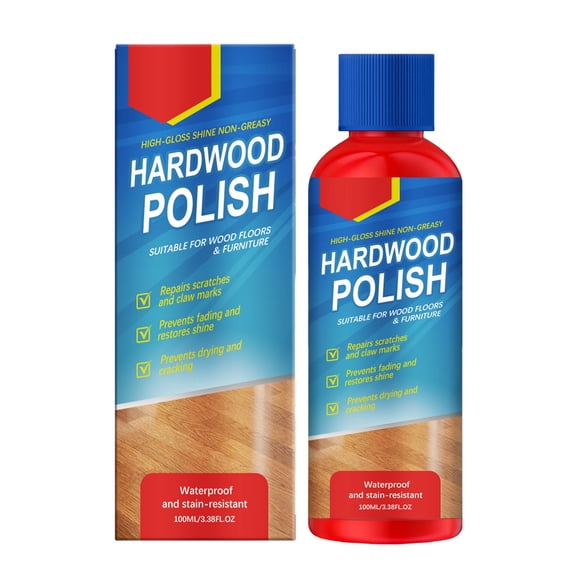 Tuscom Hardwood Floor Restorer and Polish 100ml, Wood Furniture Repair for Scratches, High Gloss Non Greasy for Dining Table Cabinet