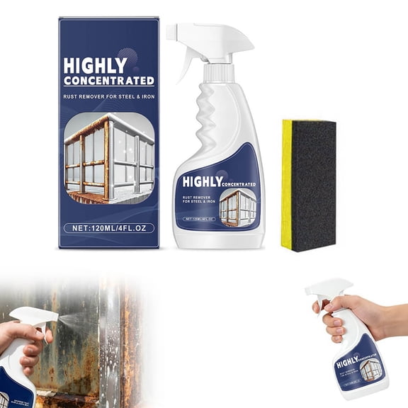 Tuscom Heavy-Duty Rust Remover Spray Fast-Acting Multi-Purpose Metal Cleaner with Citric Acid Formula - Safe for Stainless Steel Automotive Parts Tools Kitchenware