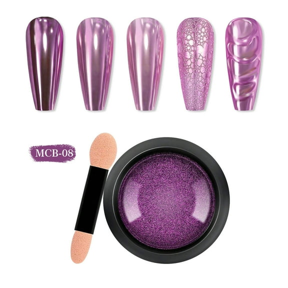 Tuscom Holographic Nail Glue, High Density Mirror Effect Gel with Hooked Edges Super Shiny Finish for Nail Art Base Coat