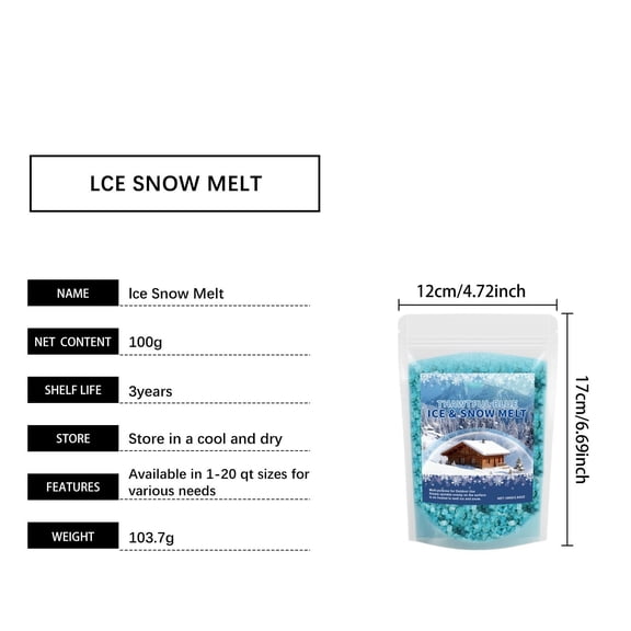 Mareep Ice Melt, Fast Acting Blue Snow Melter Pellets for Driveways and Sidewalks, Long Lasting Deicer Safe for Concrete & Asphalt, Winter Ice Melt Granules