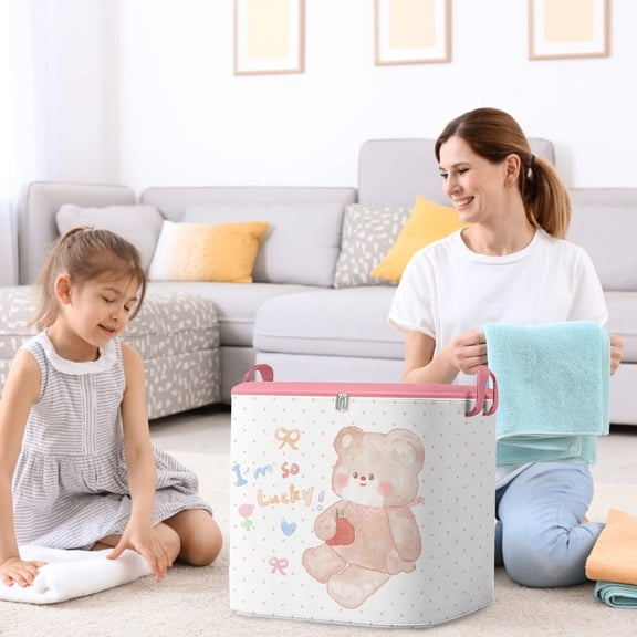 Mareep Large Capacity Storage Bag for Clothes and Quilts, Thickened Moisture-Proof Non-Woven Fabric Organizer with Double Zipper & Handles, Foldable Packing Box for Seasonal Clothing