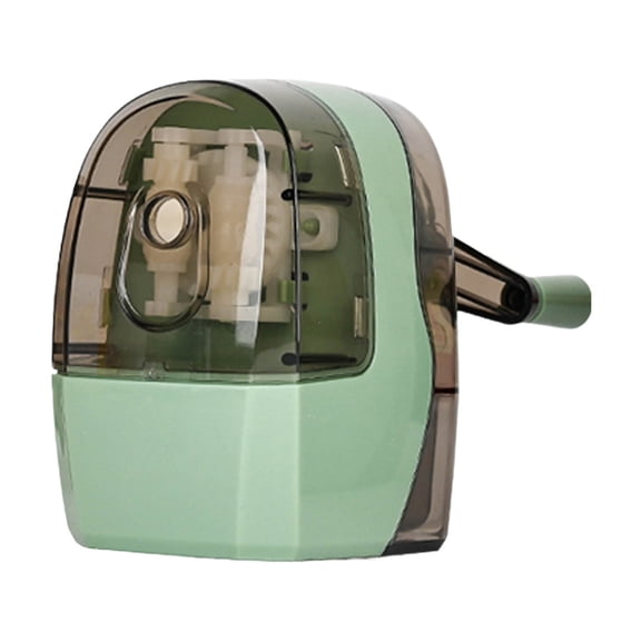 Tuscom Manual Hand Crank Pencil Sharpener with Transparent Shavings Box, Portable Desktop Sharpener for Classroom