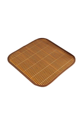 Natural Bamboo Seat Cushion with Non-Slip Bottom, 15.7x15.7 Inch Cooling Chair Pad for Sofa Dining Car Office, Breathable