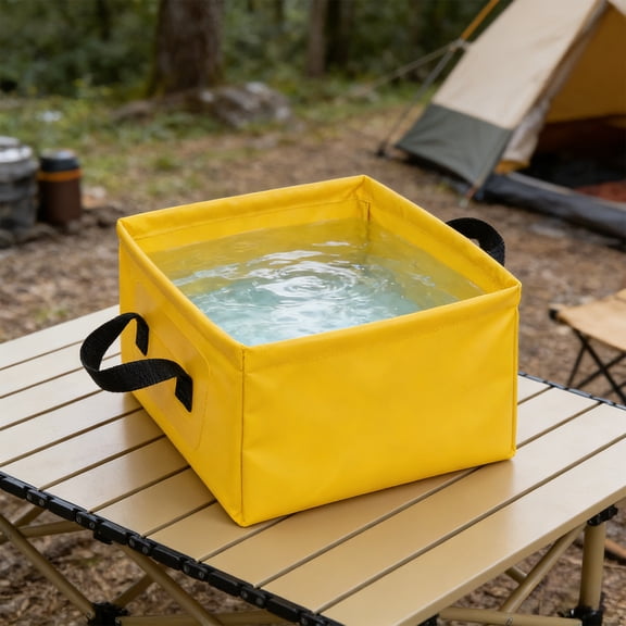 Mareep Portable Folding Water Container Bucket, 4 Gallon (15L) Collapsible Wash Basin Sink for Camping, Travel, Outdoor Dish Washing, Lightweight Storage