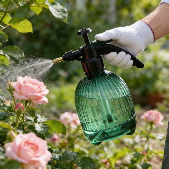 Mareep Pressure Sprayer Bottle, 1L Hand Pump Garden Sprayer for Watering Plants, Fine Mist Spray Bottle for Cleaning, Alcohol Disinfectant, Car & Pet Care, Ergonomic Handle