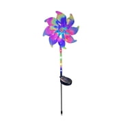Mareep Solar Powered Windmill Stake Light with Multicolor LED, 29.5 Inch Waterproof Outdoor Garden Lawn Decoration, Kinetic Wind Spinner for Yard Patio