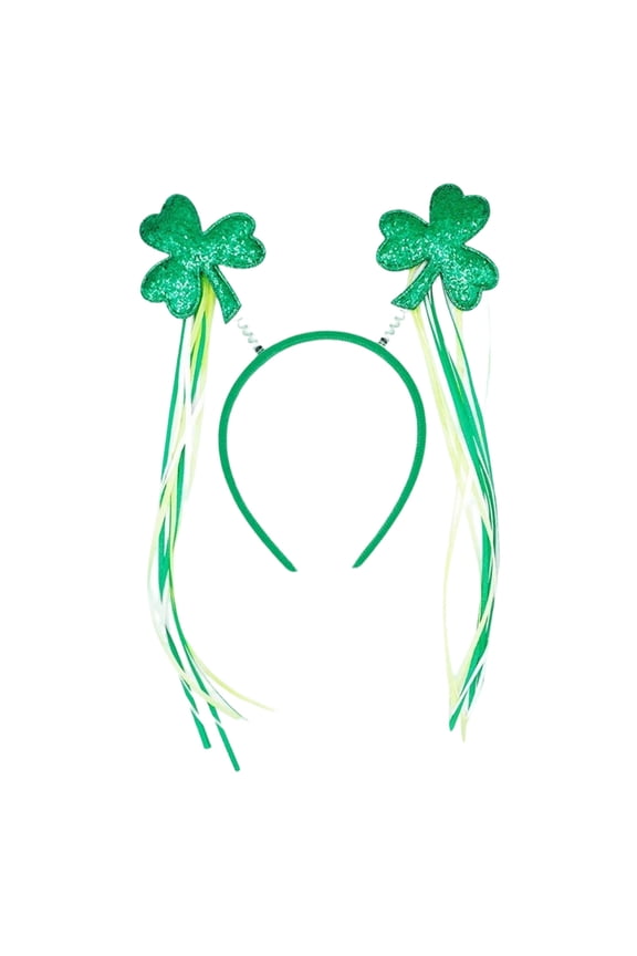 Mareep St. Patrick's Day Headband with Shamrocks, Green Irish Festival Party Hair Accessories for Adults Kids, St. Paddy's Day Parade Carnival Props, Unisex Elastic Comfort Headwear