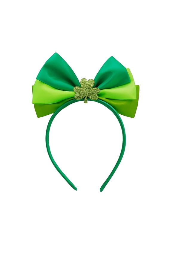 Mareep St. Patrick's Day Headband with Shamrocks, Green Irish Festival Party Hair Accessories for Adults Kids, St. Paddy's Day Parade Carnival Props, Unisex Elastic Comfort Headwear