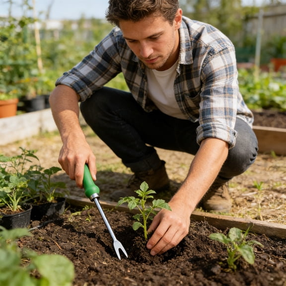 Mareep Stainless Steel Garden Trowel - Hand Trowel for Planting, Weeding, Digging & Transplanting, Ergonomic Plastic Handle, Lightweight Gardening Tool for Outdoor Flowers & Vegetables