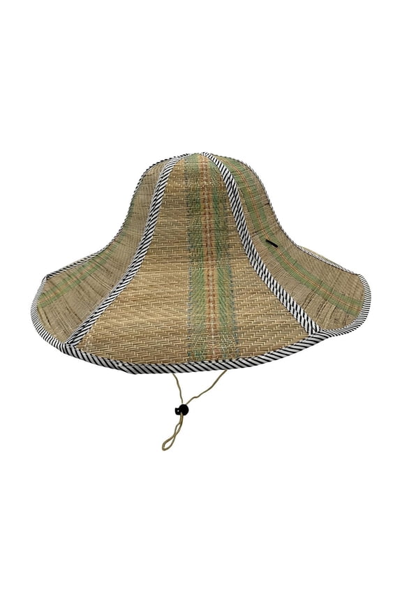Wide Brim Straw Sun Hat with Adjustable Drawstring, Breathable Outdoor Hat for Fishing Hiking Gardening, Foldable