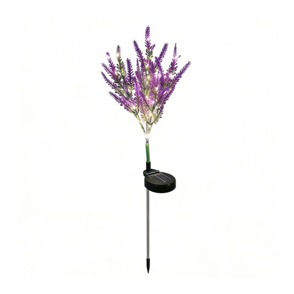 Tuscom7-Head Solar Lavender Flowers with LED Lights, Outdoor Artificial Plant Garden Stake Lights, Waterproof Solar Powered Yard Decor for Patio Pathway