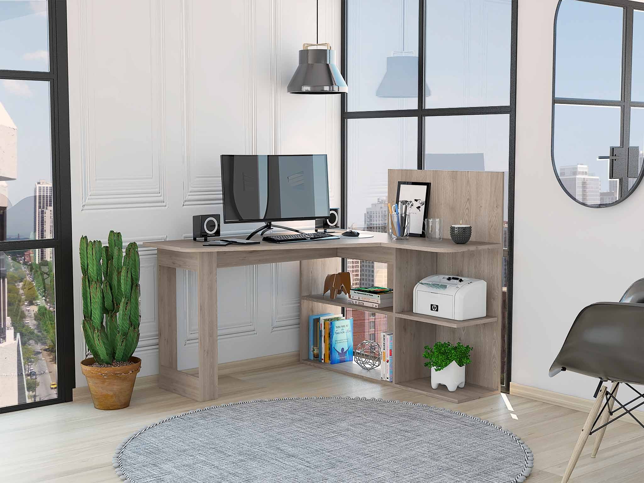 Marek Light Gray L Shaped Computer Desk - Walmart.com