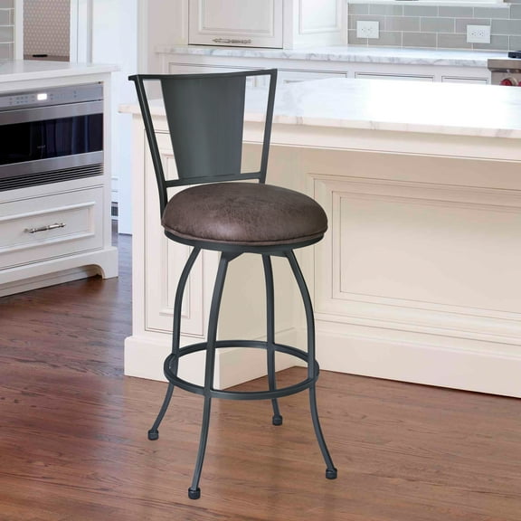 Marelana Connolly 26" Counter Height Barstool in Mineral finish with Bandero Tobacco