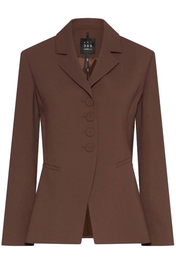 Brown Mltbig Tailored Structured Wool Jacket (Women's)
