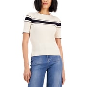 Marella Slim Fit Ribbed Knit Sweater Cream M