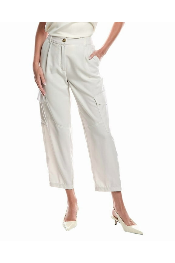 womens Alisso Wool Trouser, 4, White
