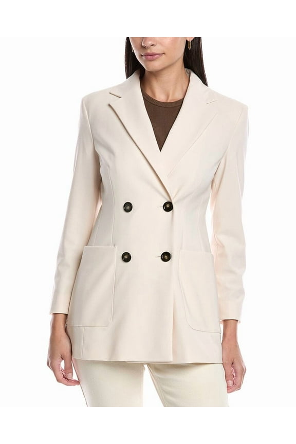womens Belford Wool-Blend Jacket, 2, White