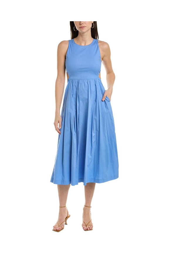 womens Editor Midi Dress, 12, Blue