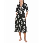Marella womens Molise Linen-Blend Midi Dress, 0, Black