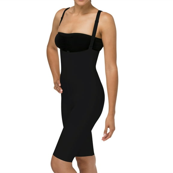 Marena FBS Stage 2 Short Length Zipperless Girdle with Suspenders - Adjustable Shoulder Straps - Black - Small