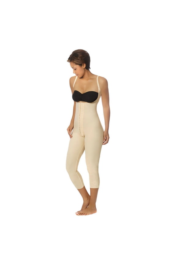 SFBHM Recovery Mid-Calf Length Girdle with High Back - Compression Shapewear for Women Tummy Control - Small - Beige