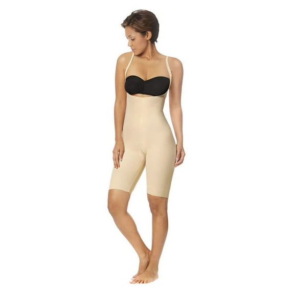 Marena SFBHS2 Recovery Thigh Length Pull-On Girdle Step 2 - Compression Shapewear for Women Post Surgery - XL - Beige