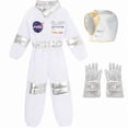 thumbnail image 1 of Marendyee Astronaut Costume for Kids Space Suit Cosmos Themed Role-Play Dress-Up for Toddlers with Helmet Accessories Clothes Career Day Cosplay for Children 6T 5-6Yreas, 1 of 18