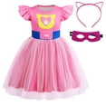 thumbnail image 1 of Marendyee Girls Cute Kitties Tulle Dress with Flutter Sleeves Cat Dress Movie Character up Outfits for Christmas, 1 of 17