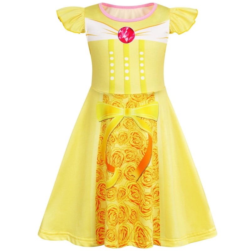 AmzBarley Girls Princess Nightgown - Toddler Kids Flutter Sleeve Pajama  Dress, Cute Sleepwear Nightie Princess Pajama Dress