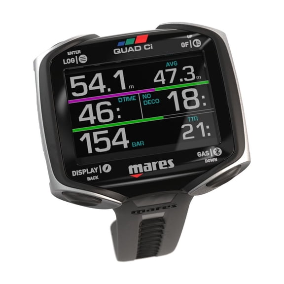 Mares Quad Ci Wrist Dive Computer - Black/Silver