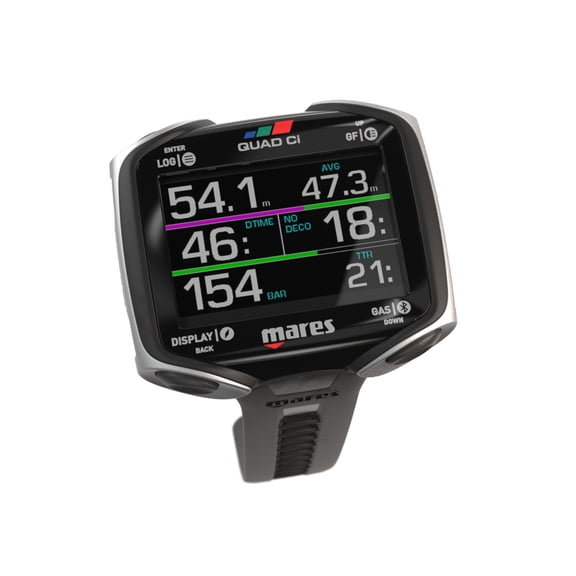 Mares Quad Ci Wrist Dive Computer - Black/Silver
