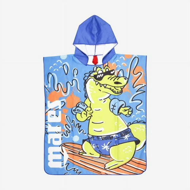 Mares Seaside Poncho - Junior - Blue Dino Surfer