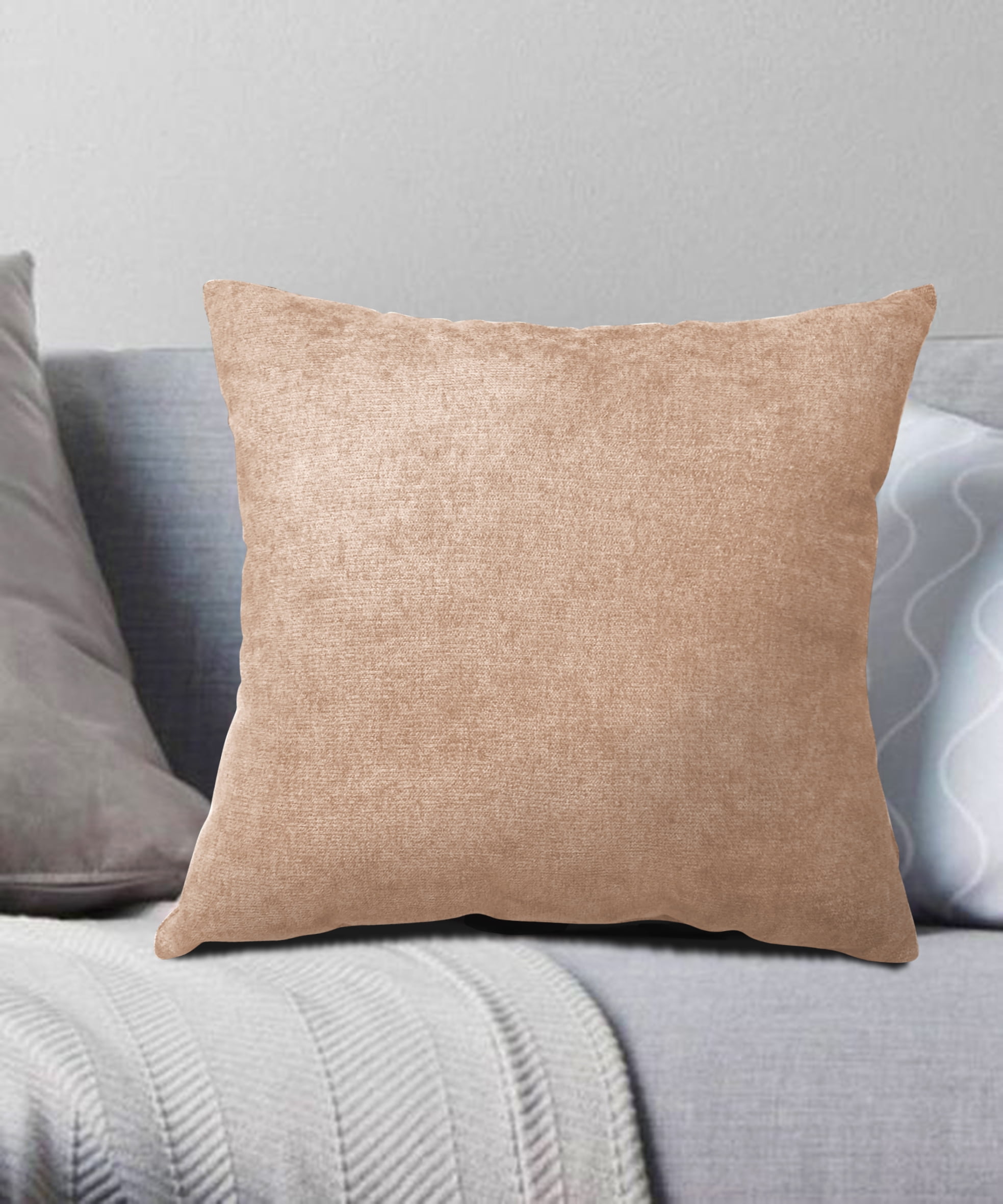 Margaret Chenille Throw Pillow Coral Pink 17x17