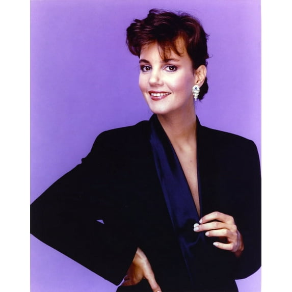 Margaret Colin smiling in Black Dress with Earrings Photo Print (8 x 10)